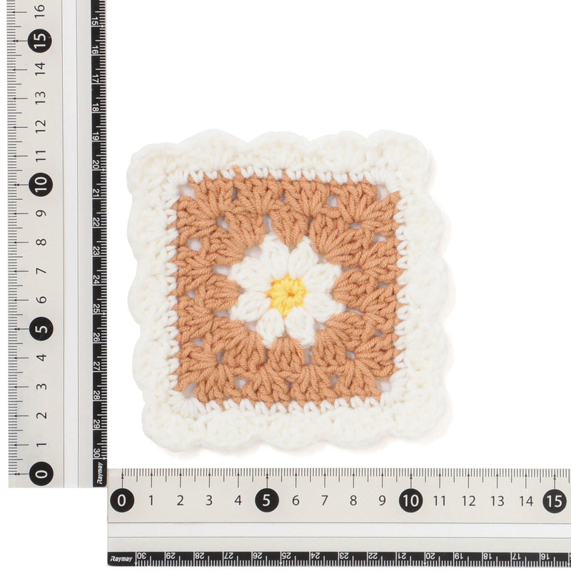 Crochet Flower Coaster Brown