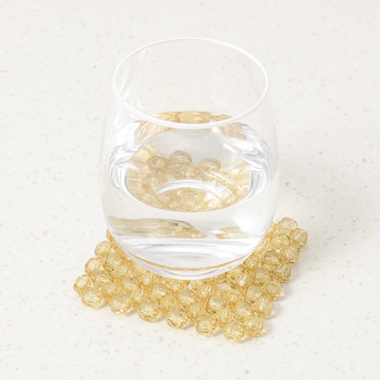 Beads Coaster Clear Yellow