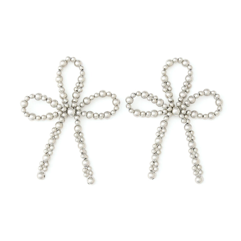 Napkin Rings 2pcs Silver Ribbon