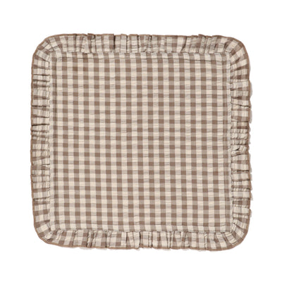 Kitchen Cloth Frill Check Brown
