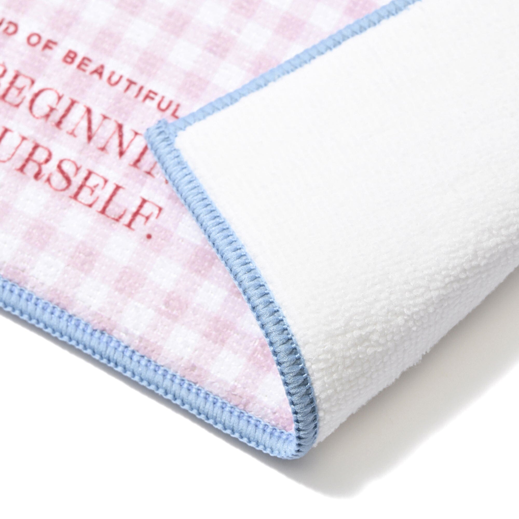 Gingham Check Drying Mat Pink