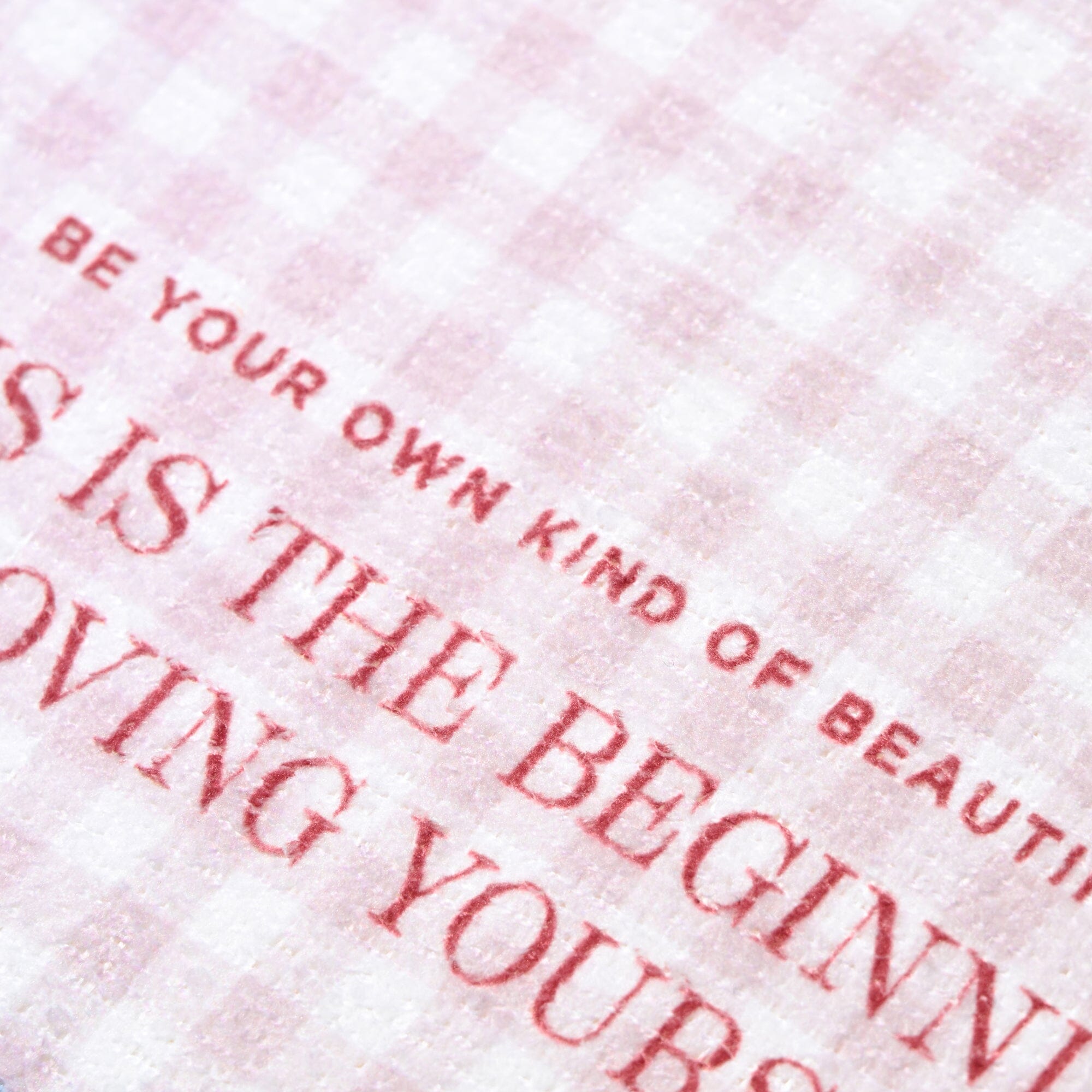 Gingham Check Drying Mat Pink