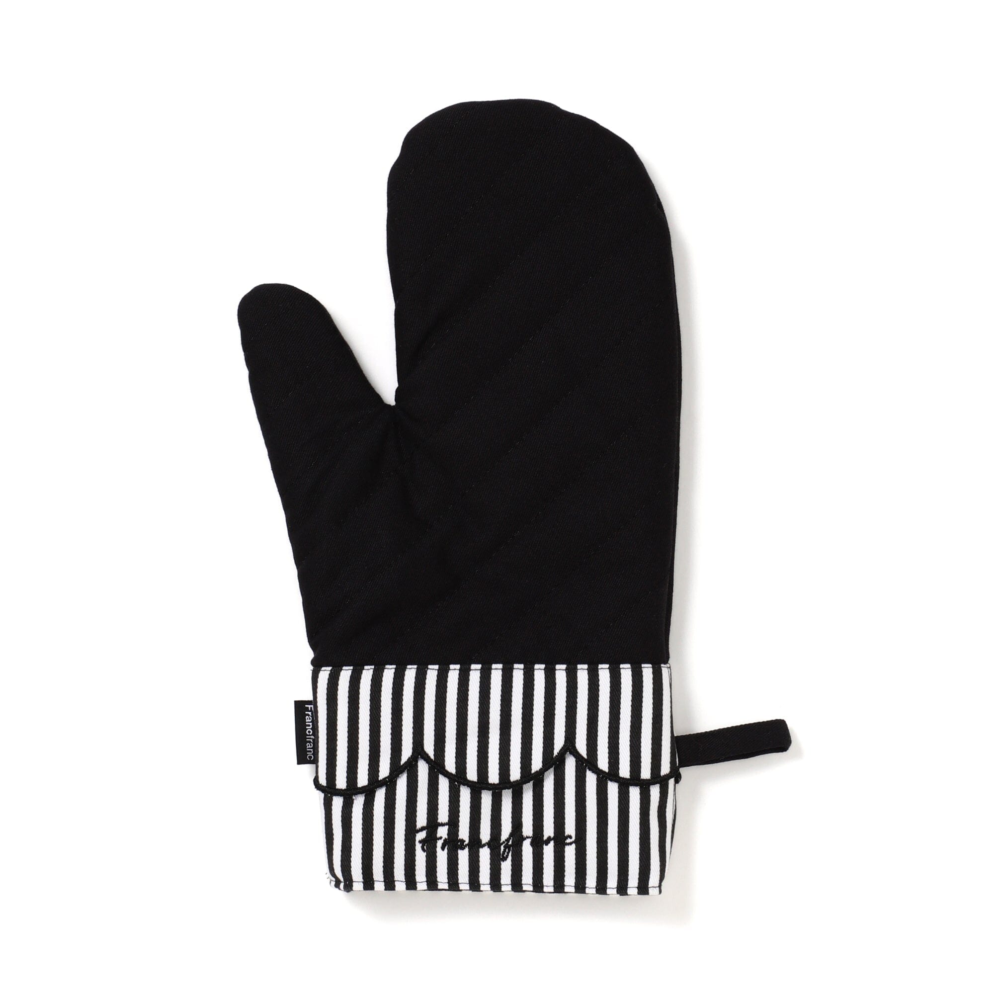 Scalloped Mittens Black