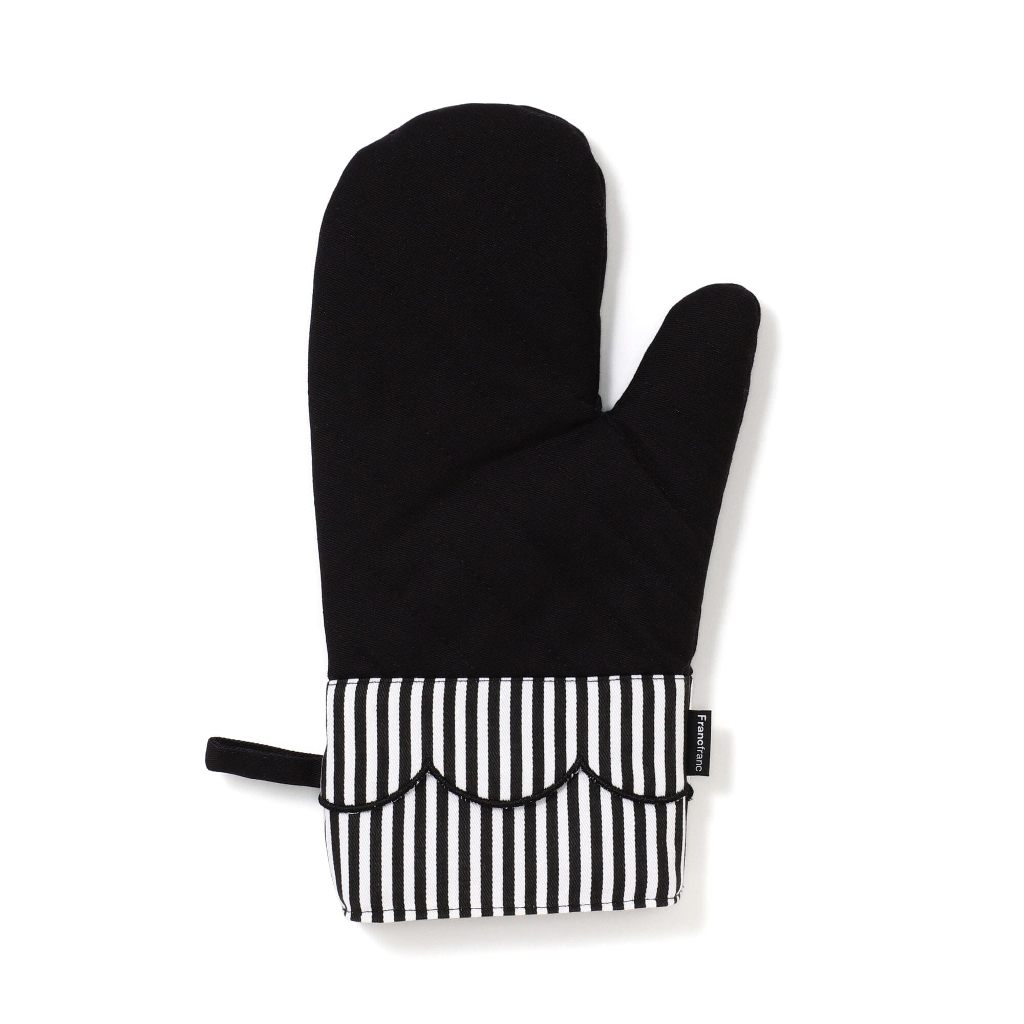 Scalloped Mittens Black