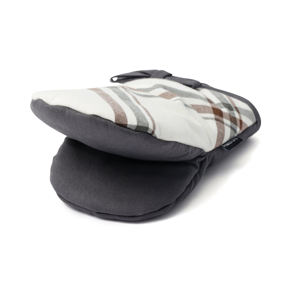 Plaid Mitten Ivory