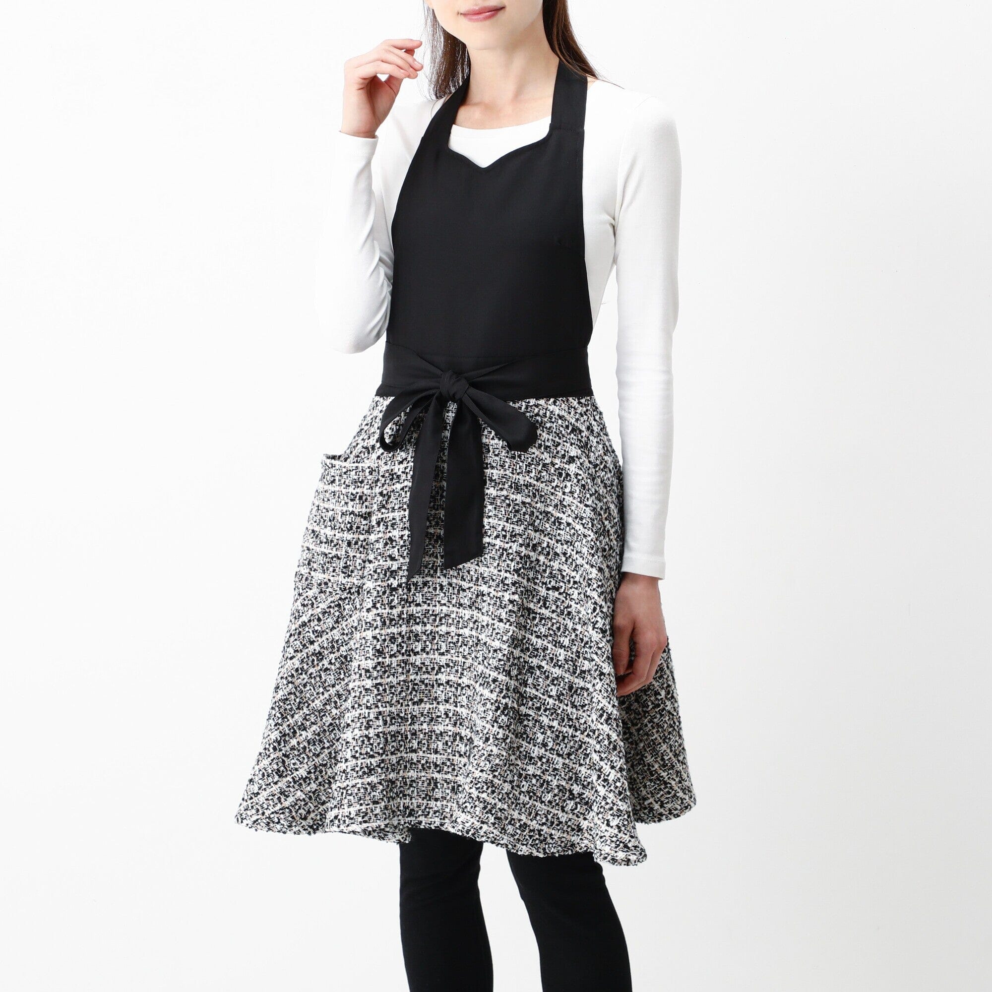 Tweed Full Apron Black