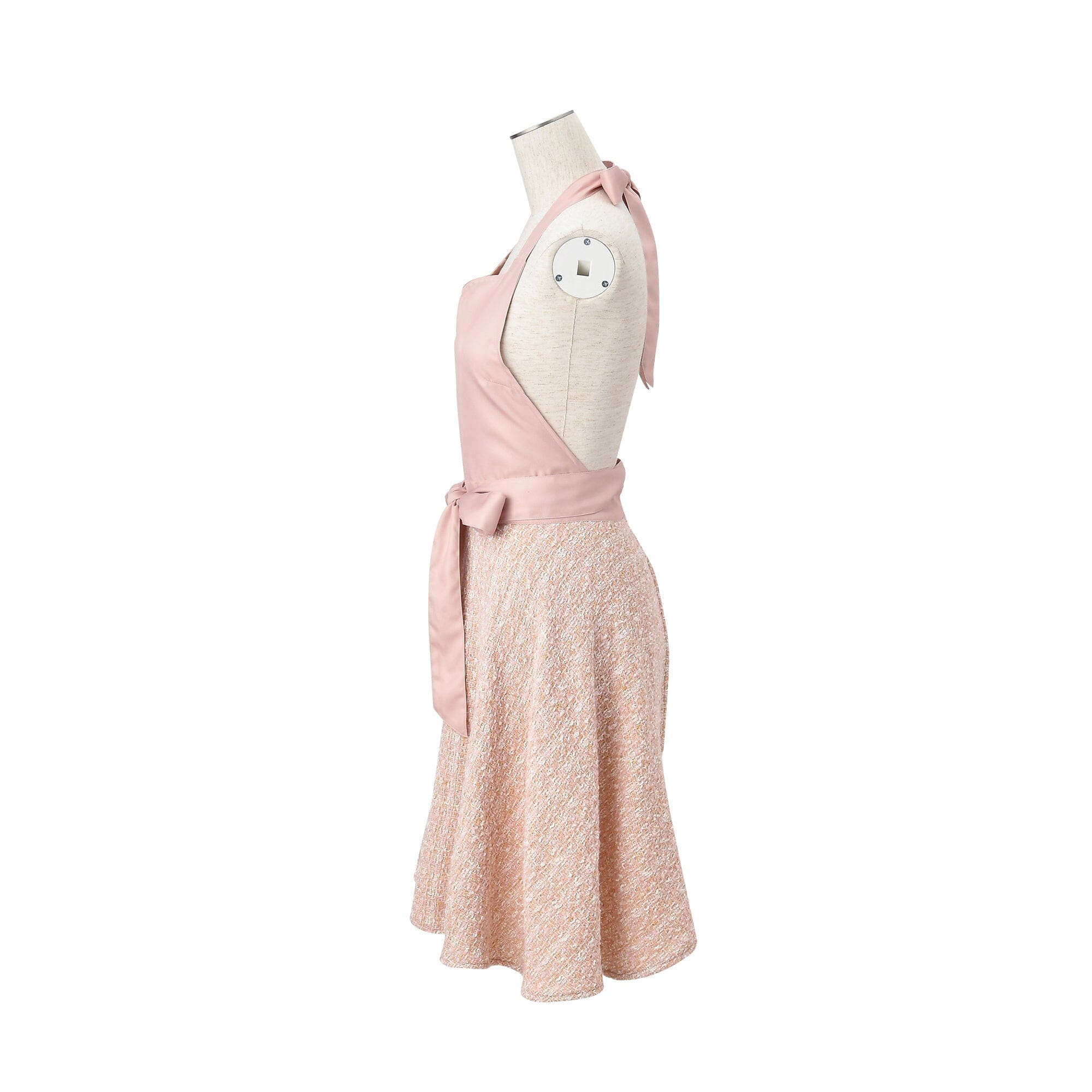 Tweed Full Apron Pink