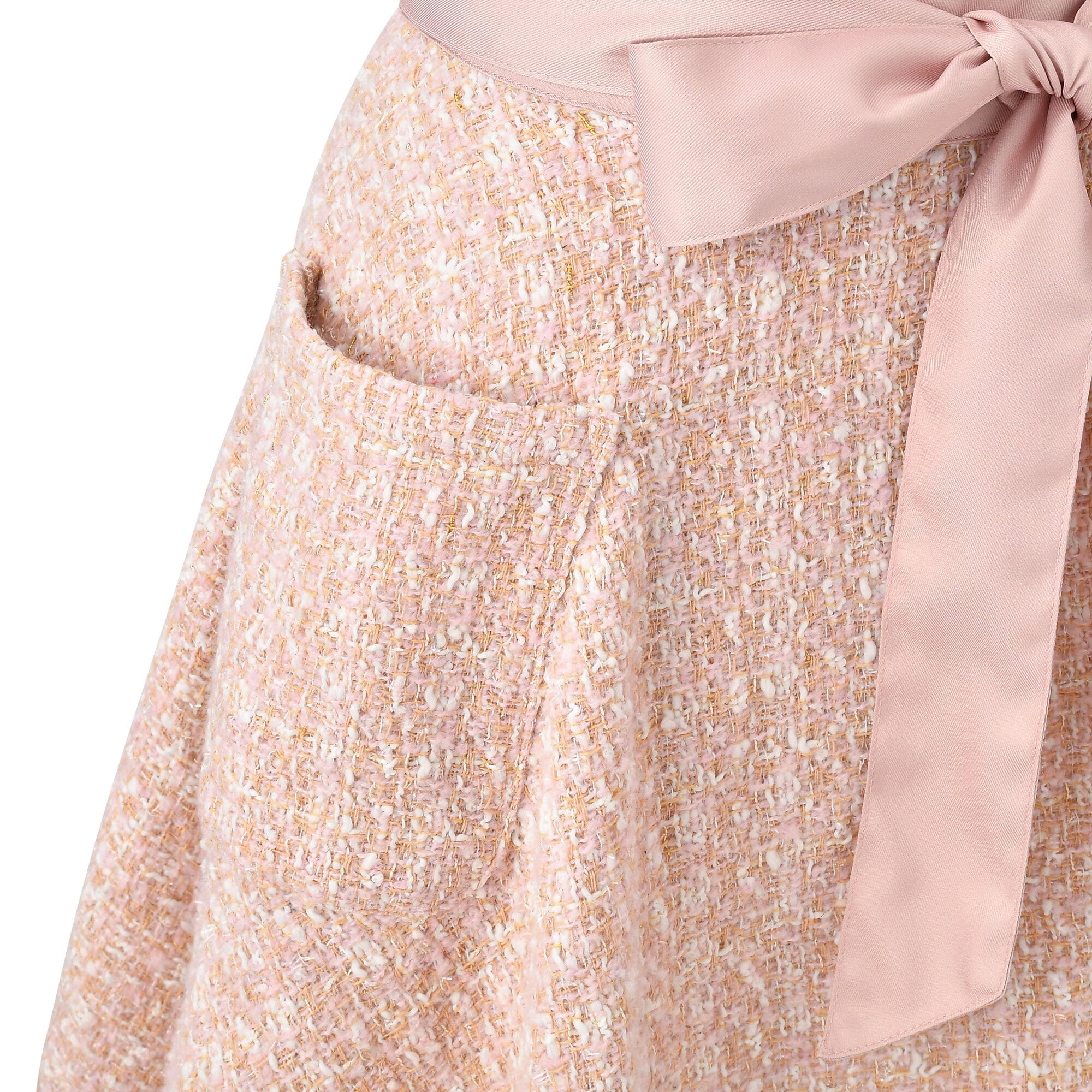 Tweed Full Apron Pink