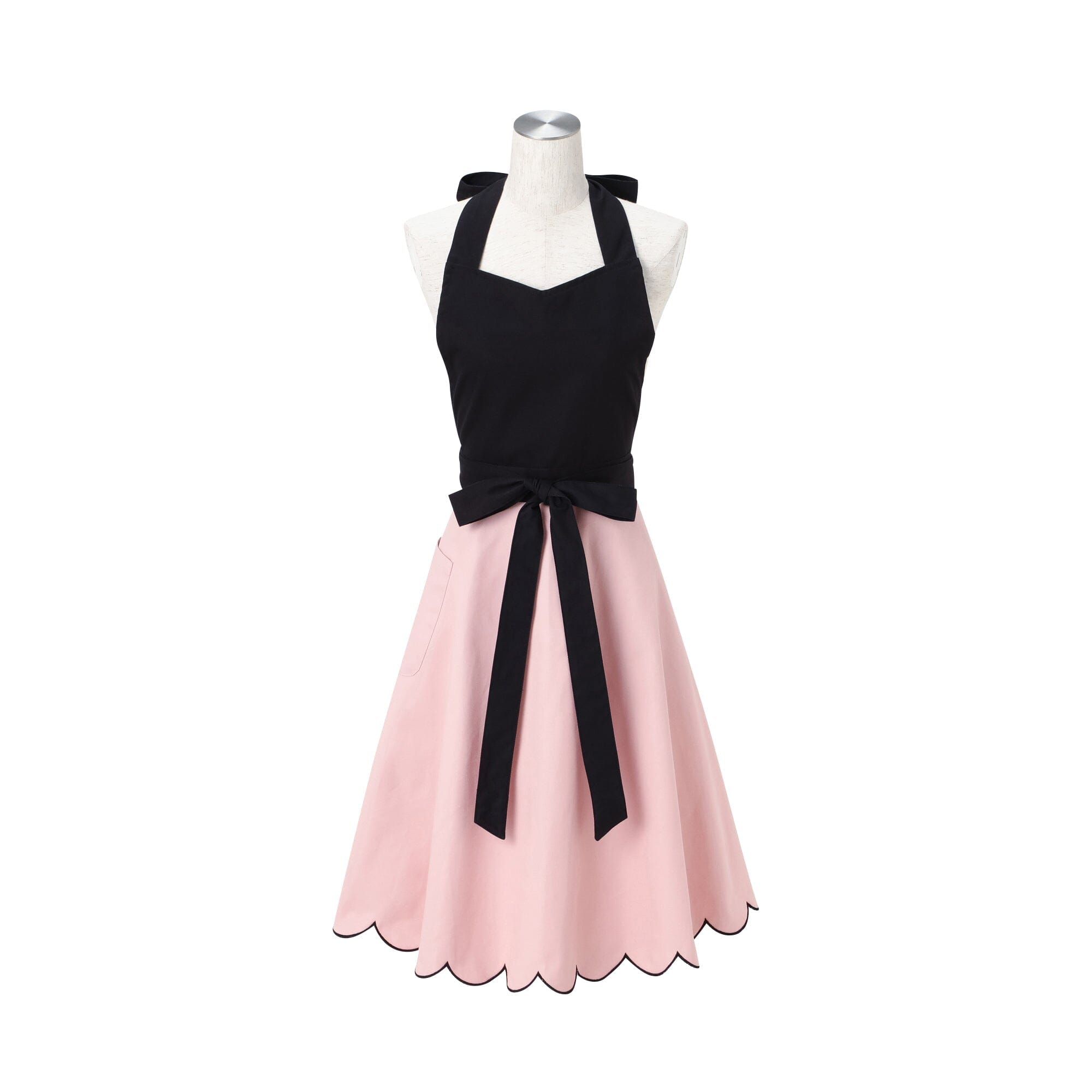 Scalloped Full Apron Pink