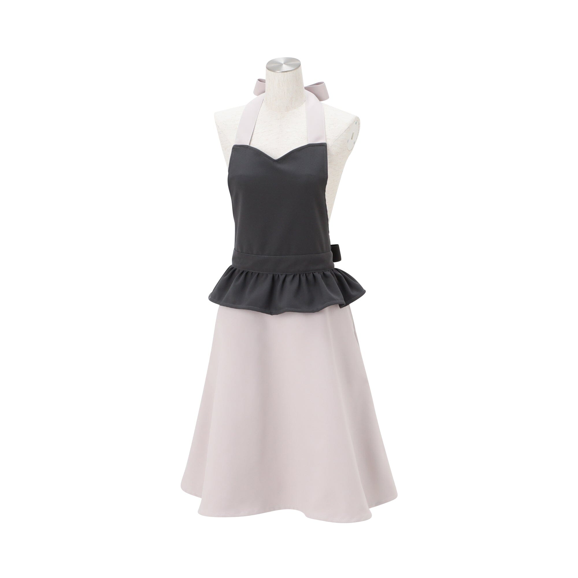 Peplum Full Apron Black X Ivory