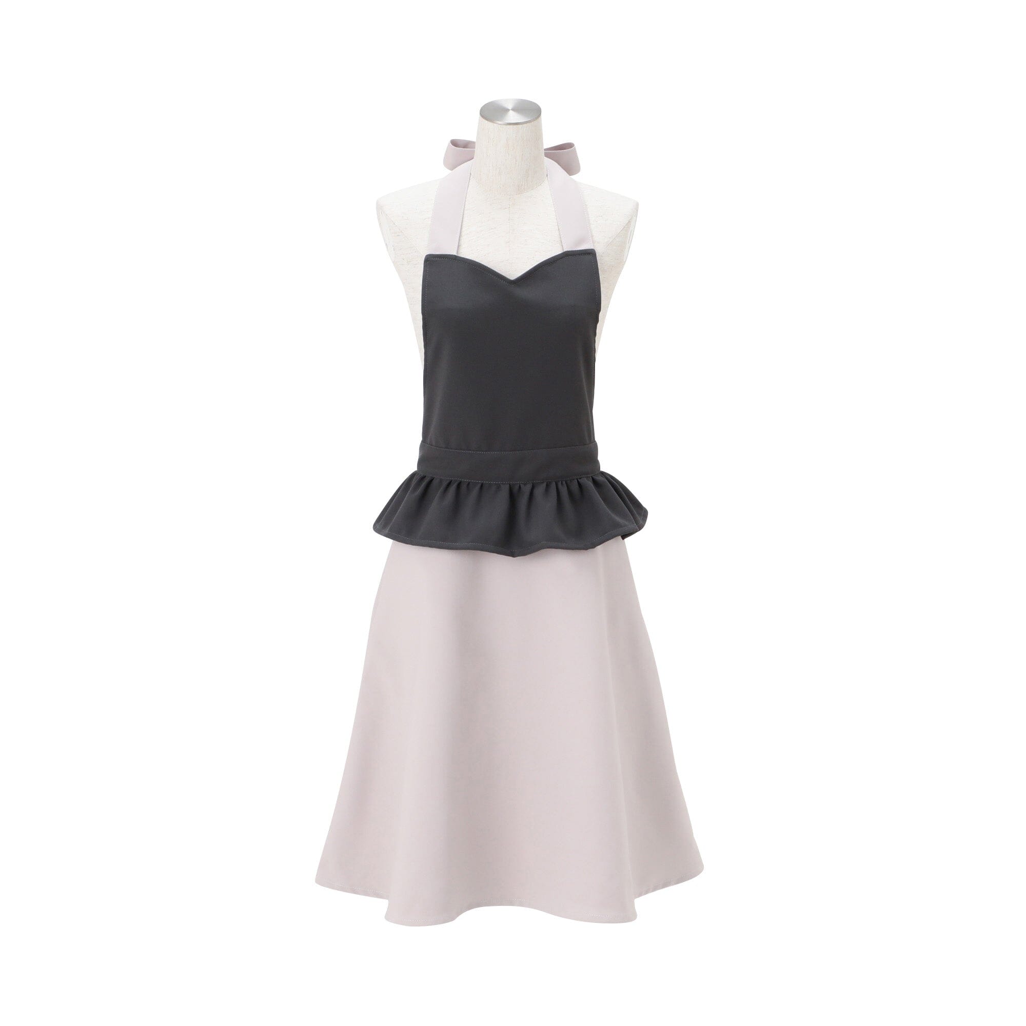 Peplum Full Apron Black X Ivory