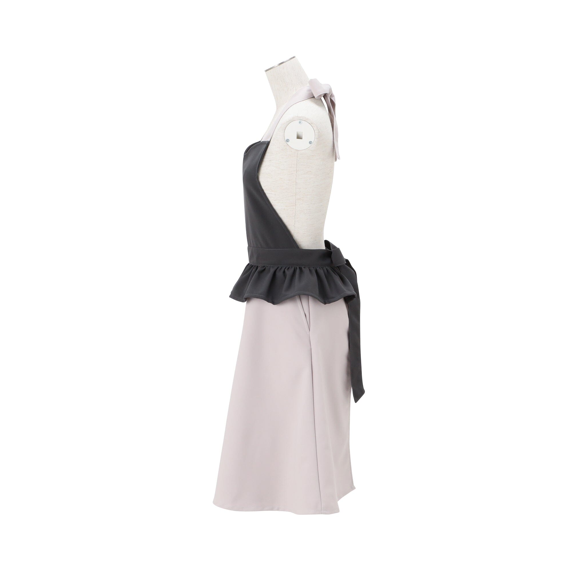 Peplum Full Apron Black X Ivory