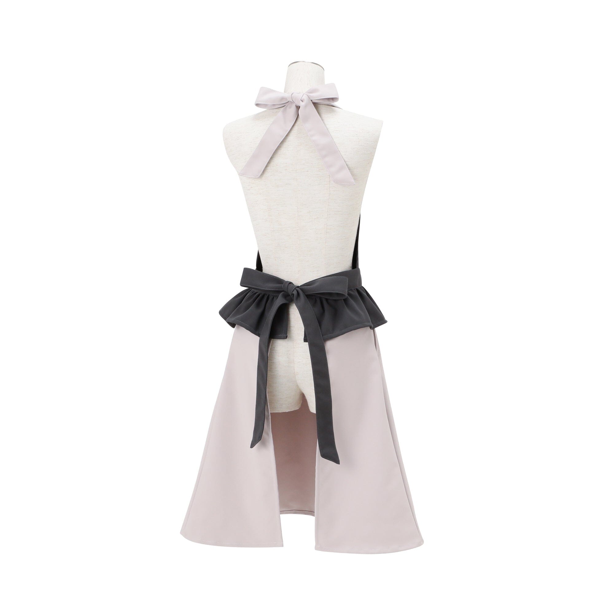 Peplum Full Apron Black X Ivory