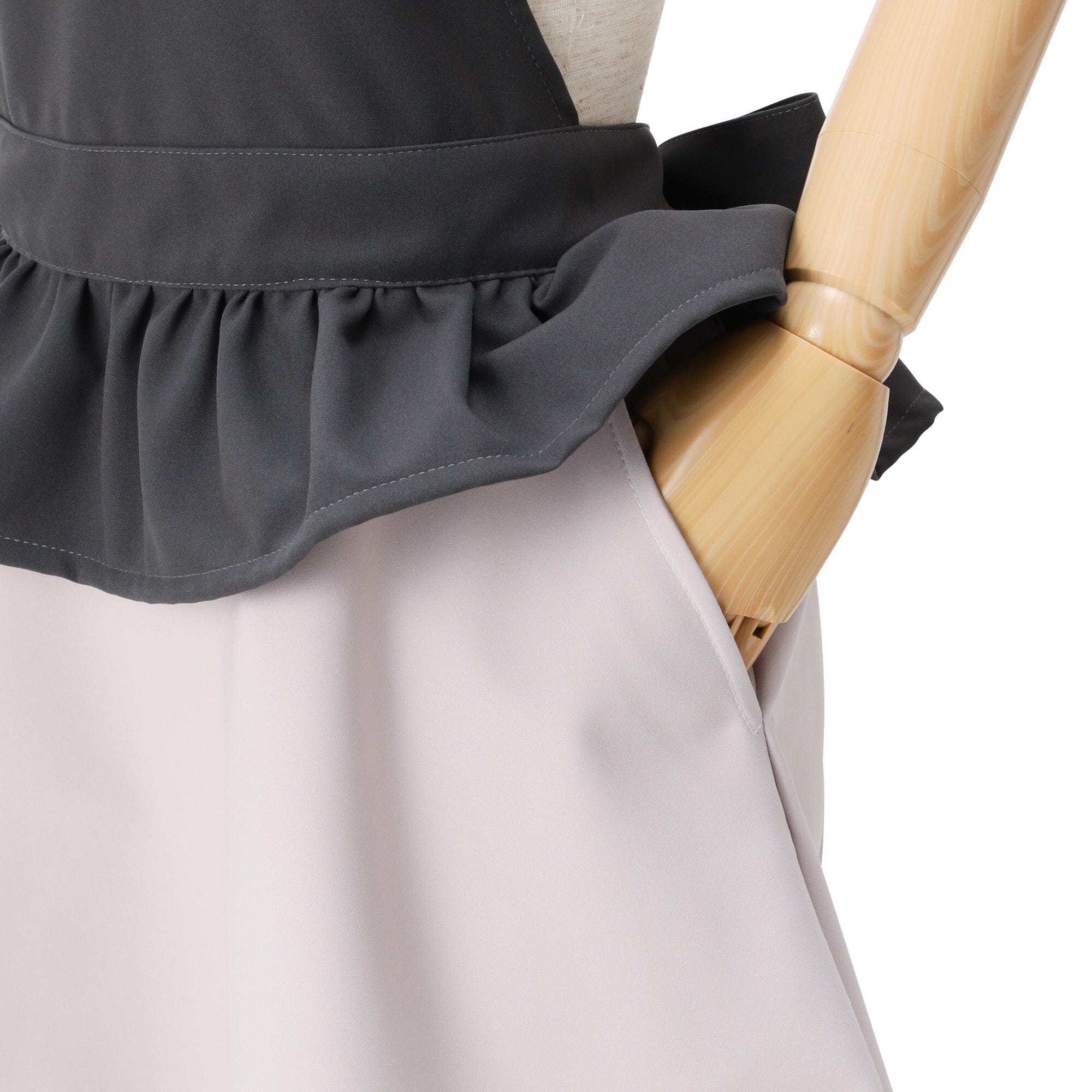 Peplum Full Apron Black X Ivory