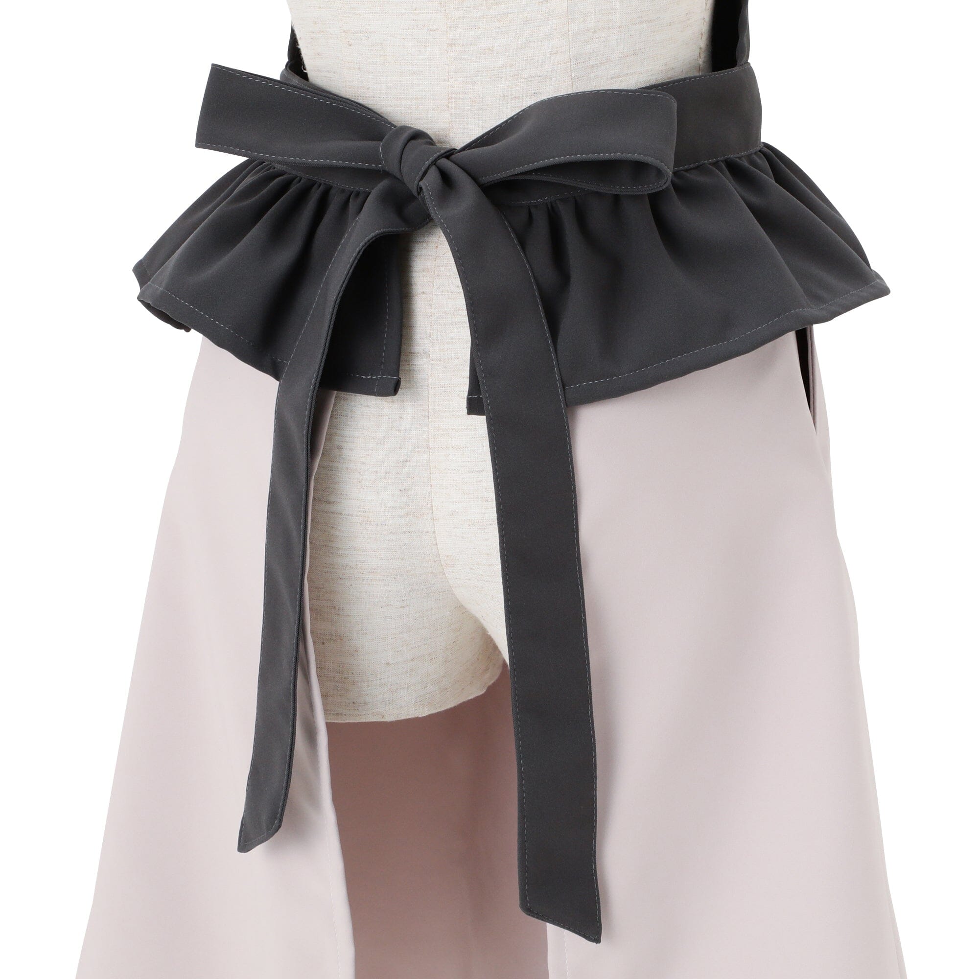 Peplum Full Apron Black X Ivory