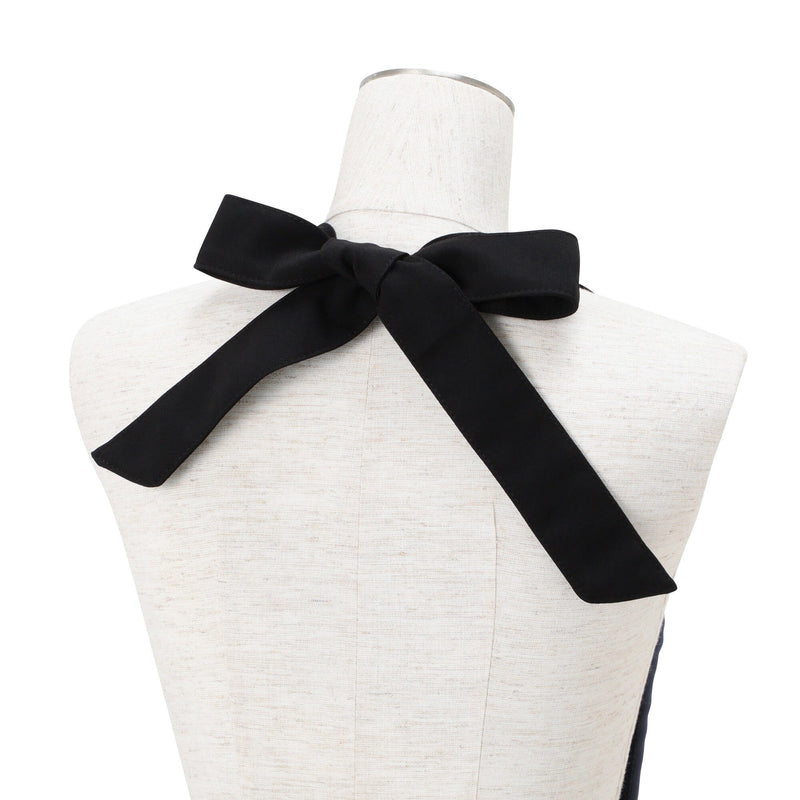 荷葉邊全身圍裙 藍色 X 黑色