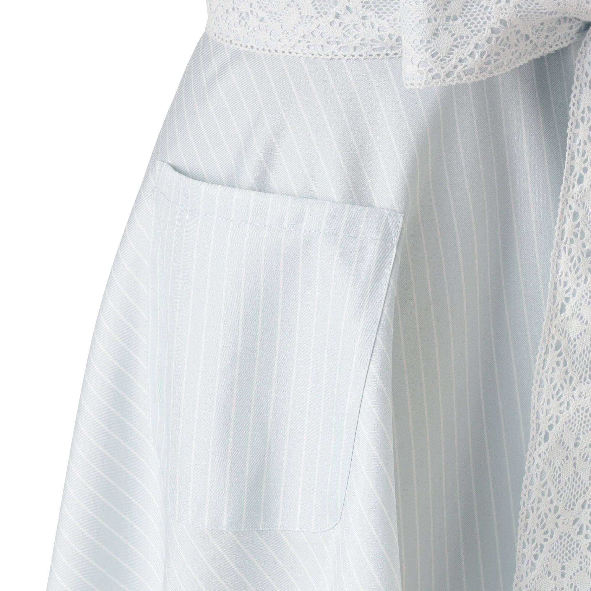 Lace Ribbon Full Apron Blue