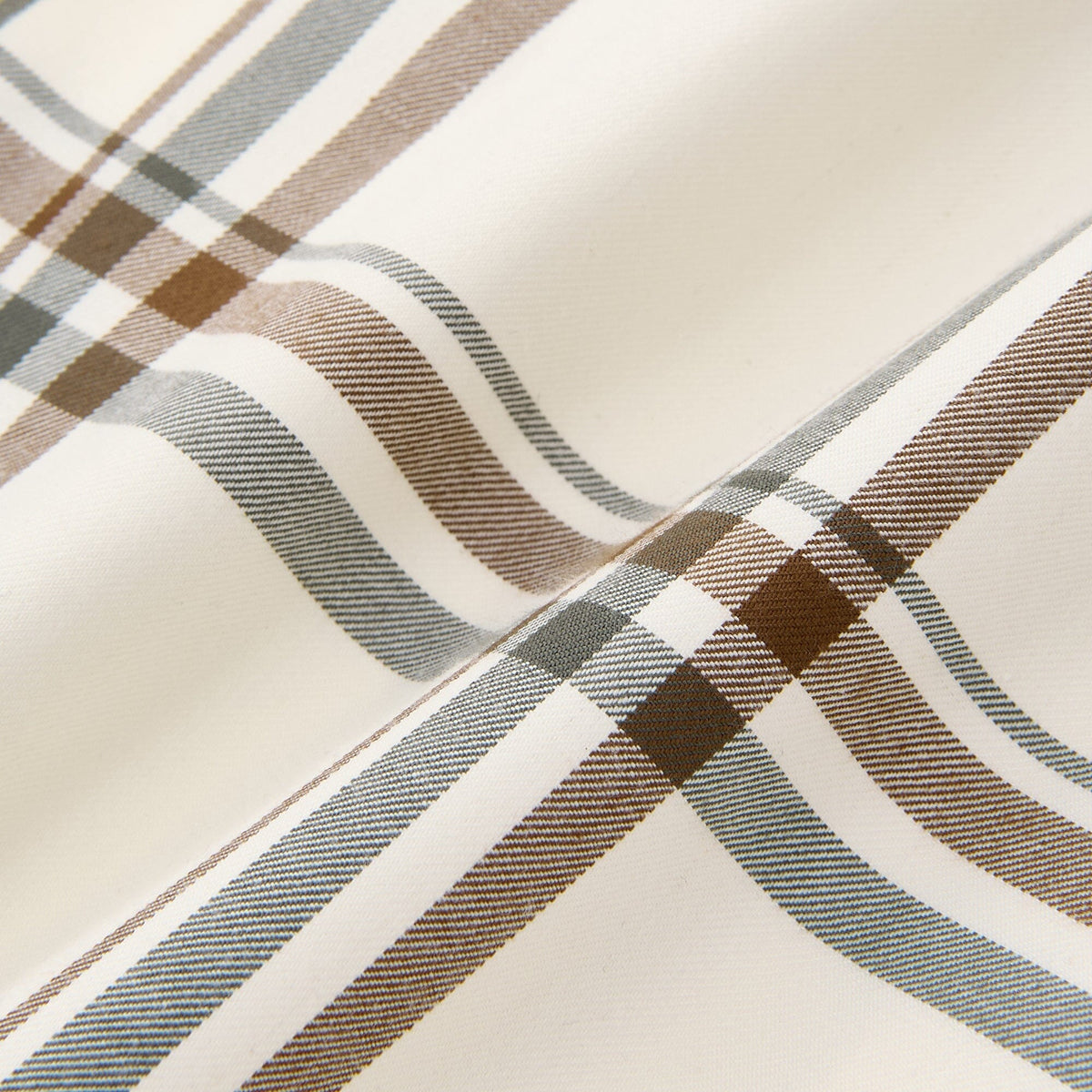 Plaid Full Apron Ivory
