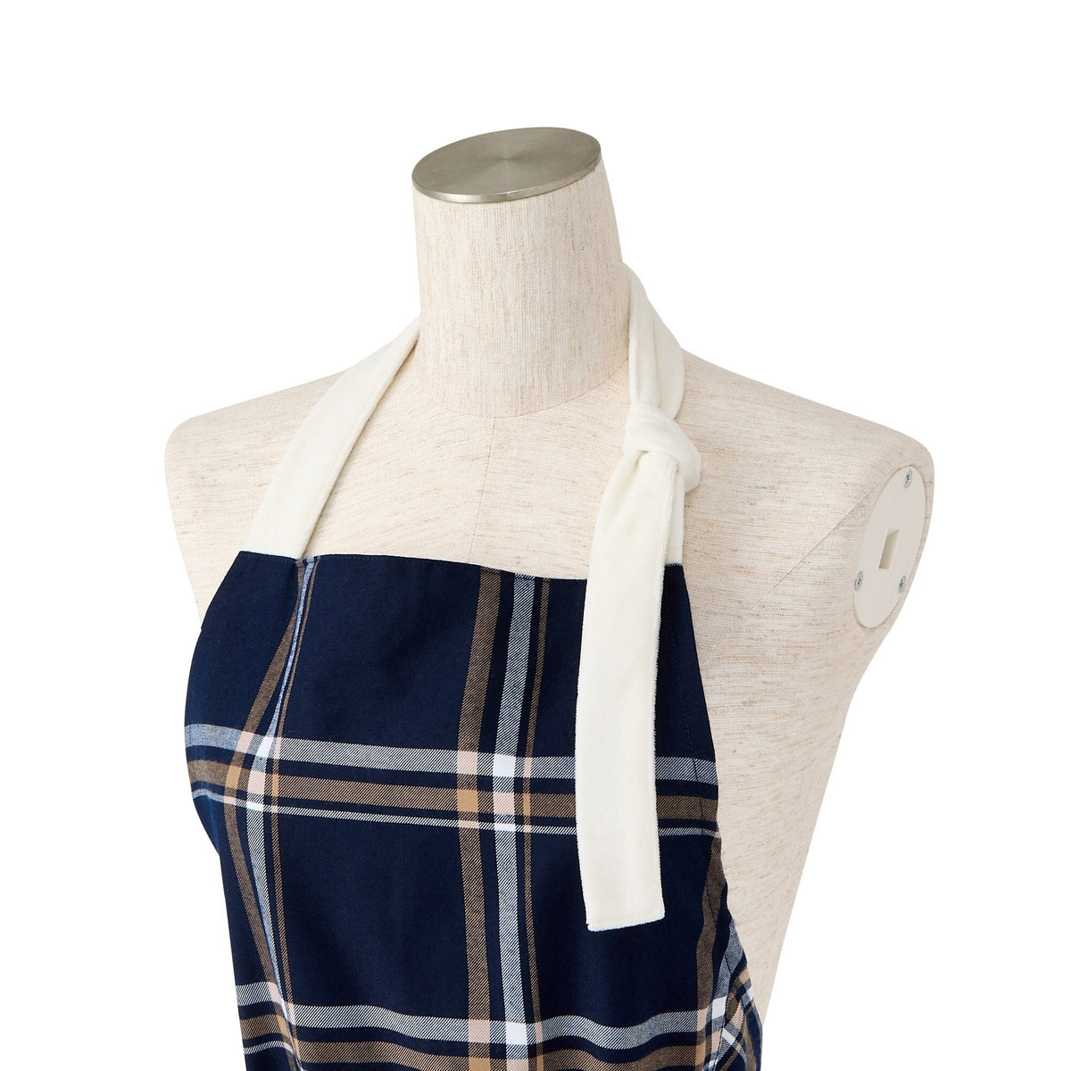 Plaid Full Apron Navy