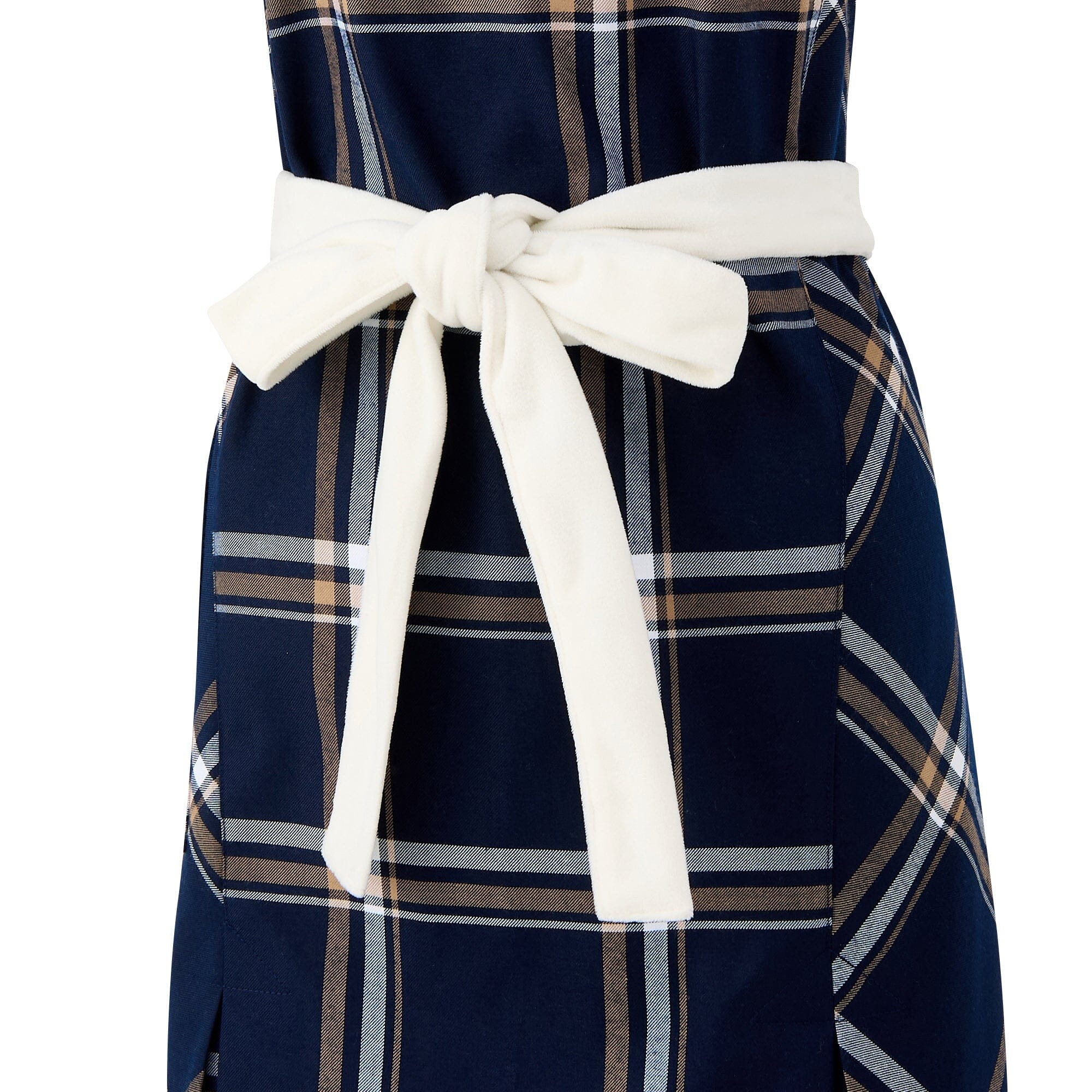 Plaid Full Apron Navy