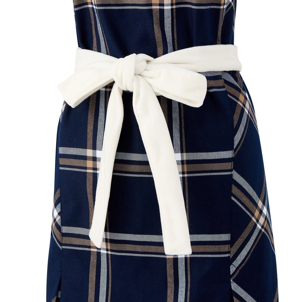 Plaid Full Apron Navy