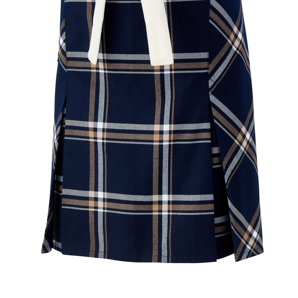 Plaid Full Apron Navy