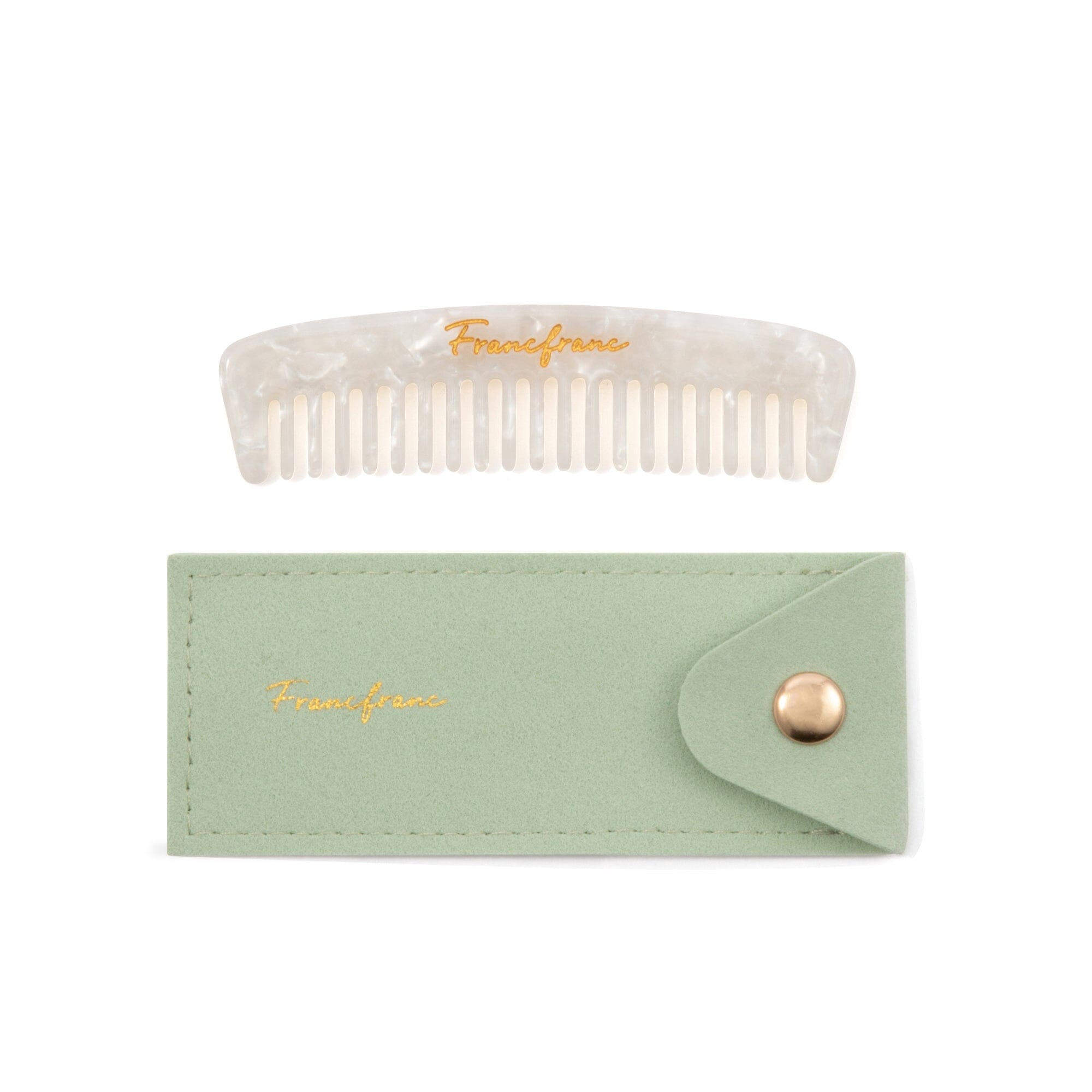 Compact Comb With Pouch S White – Francfranc Hong Kong