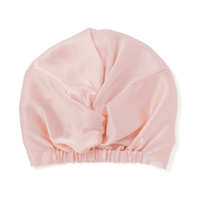 絲質睡帽短版粉紅色