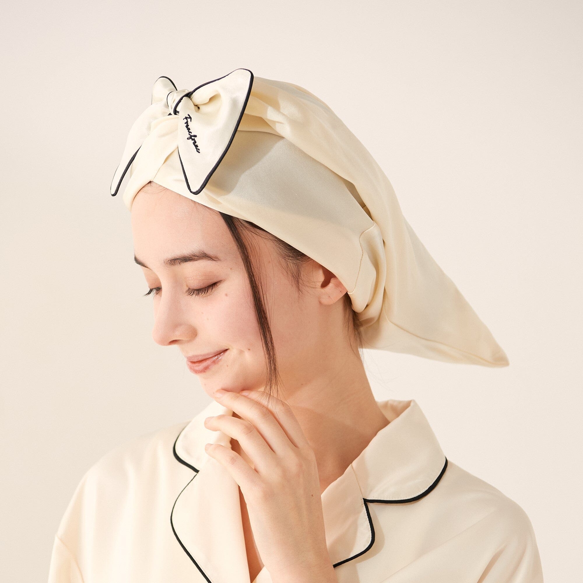 Silk Night Cap Long  Ivory