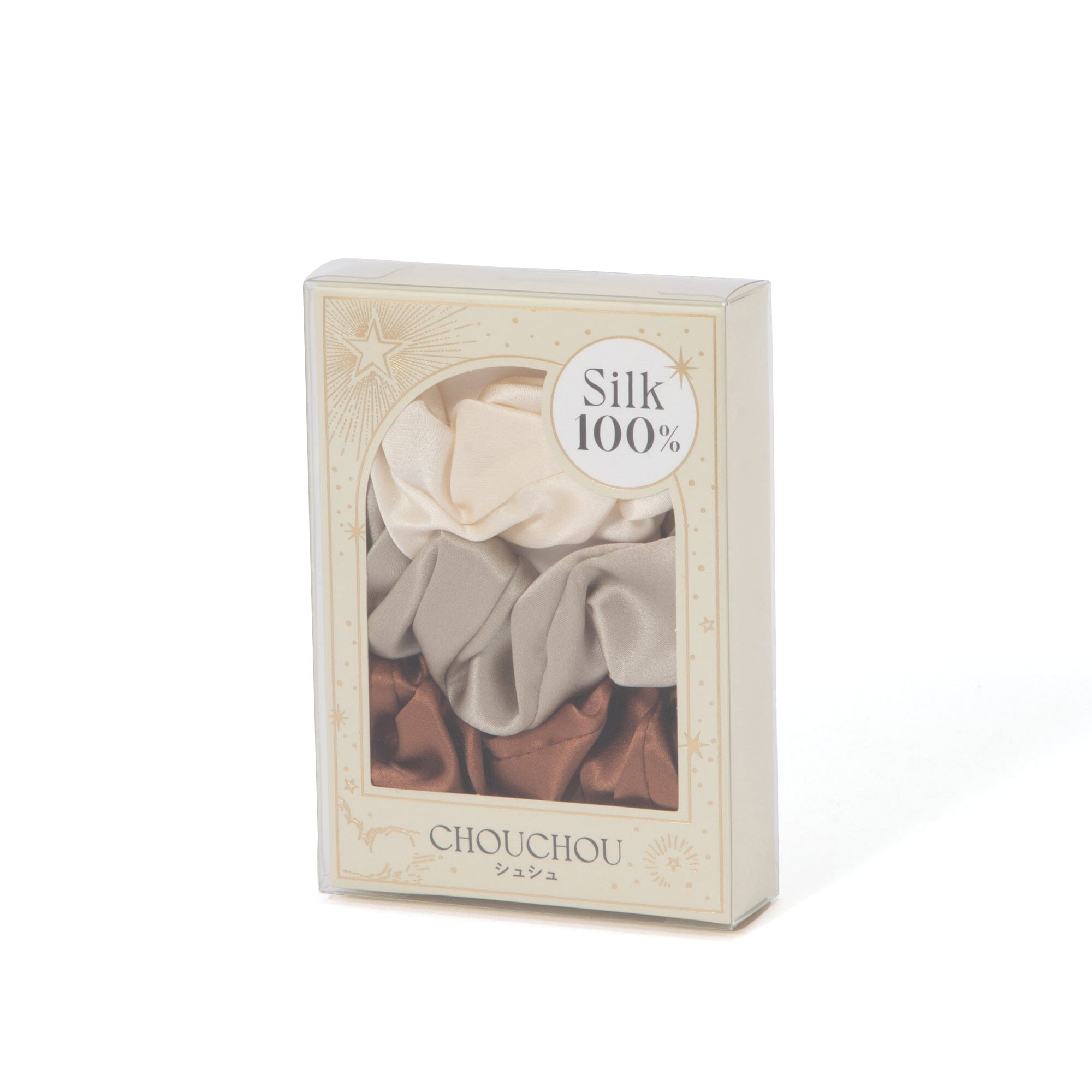 絲質3件裝髮帶象牙白色