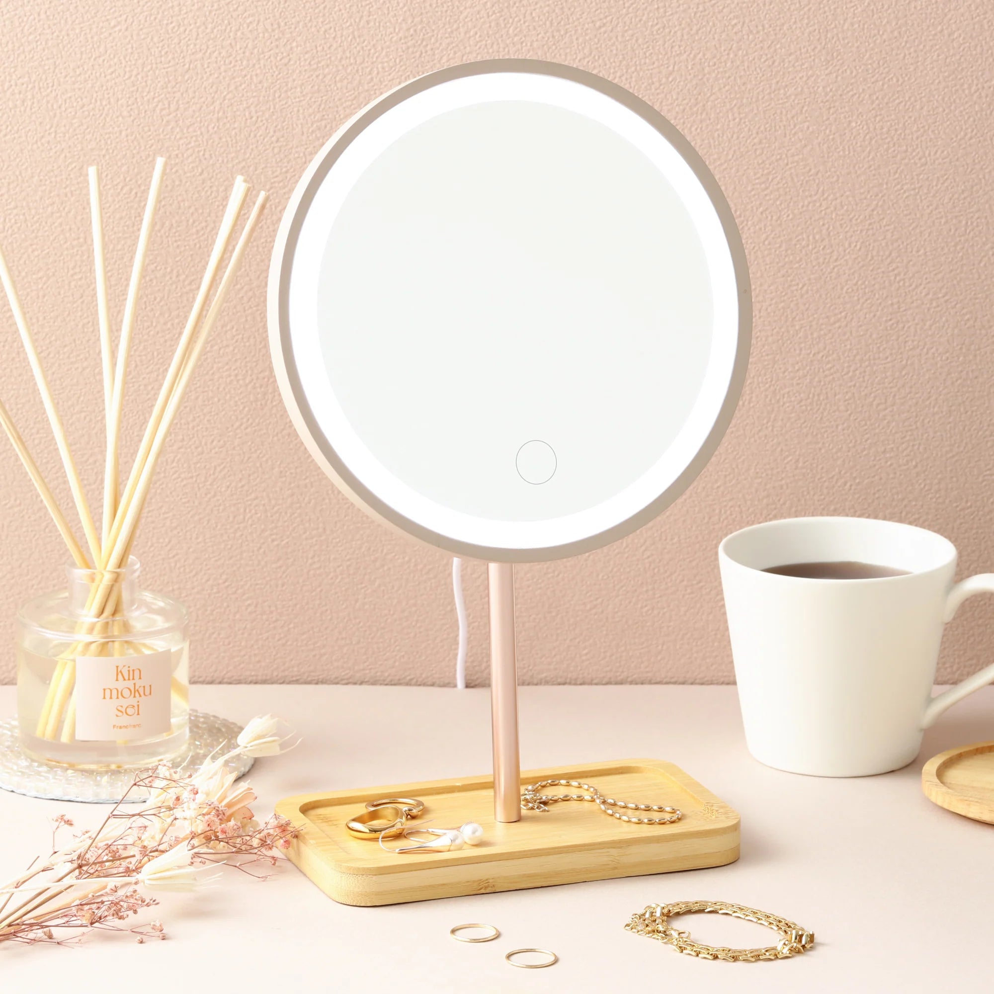 Natural Led Stand Mirror