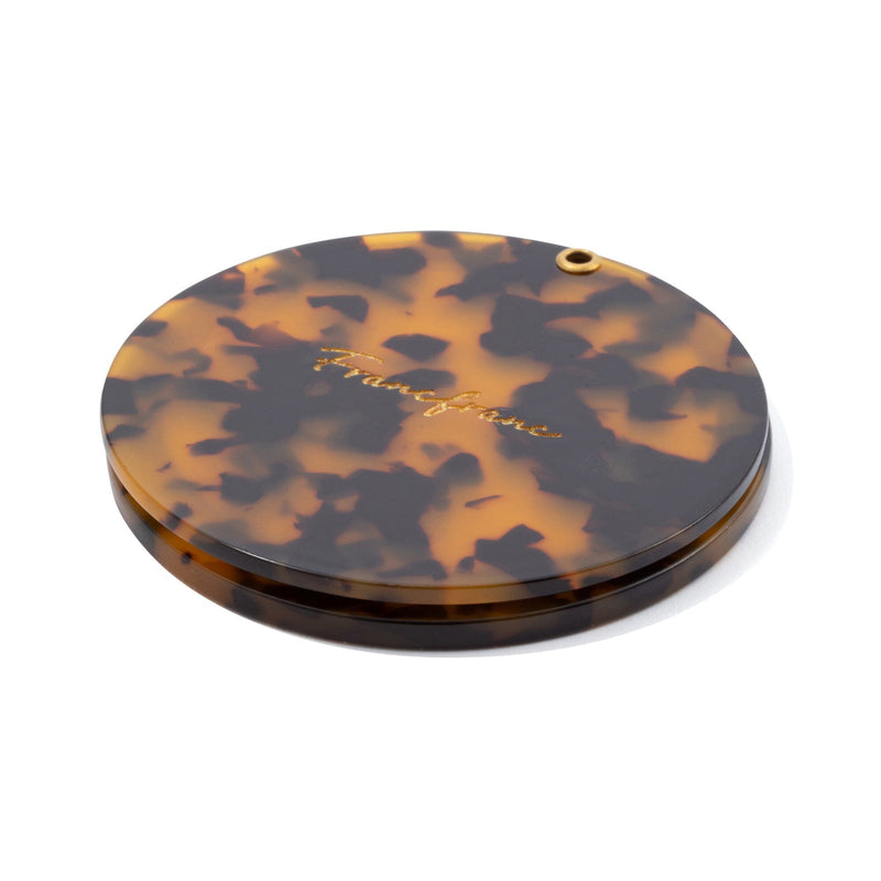 Compact Mirror With Pouch  Brown