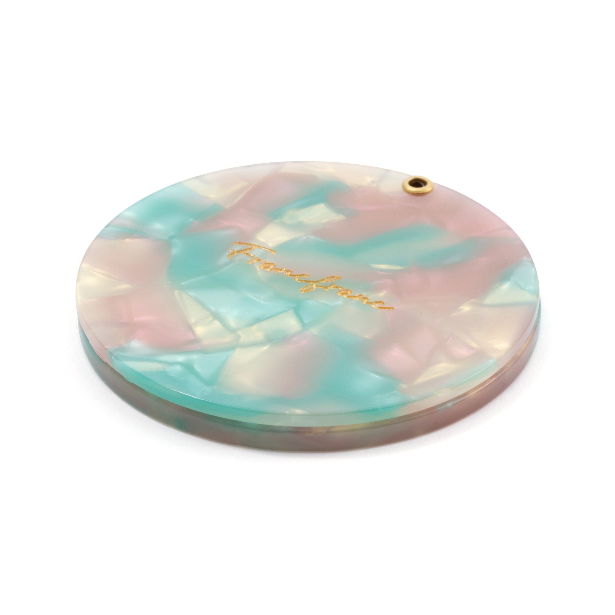 Compact Mirror With Pouch  Light Green