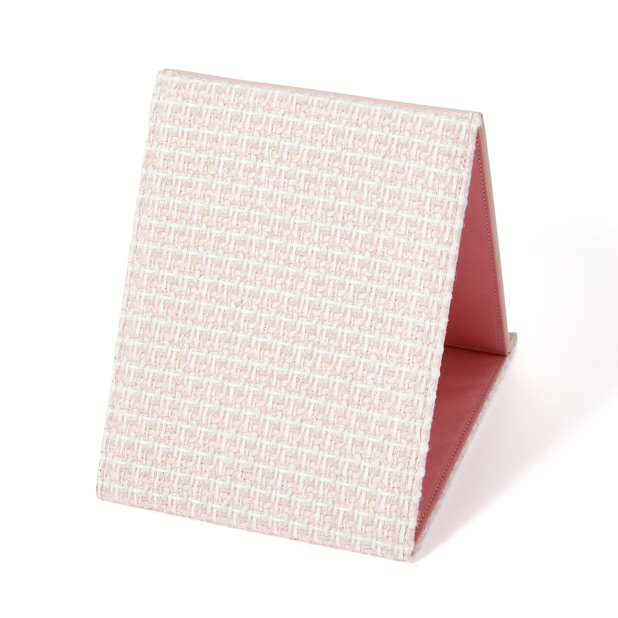 Tweed Foldable Mirror L Pink