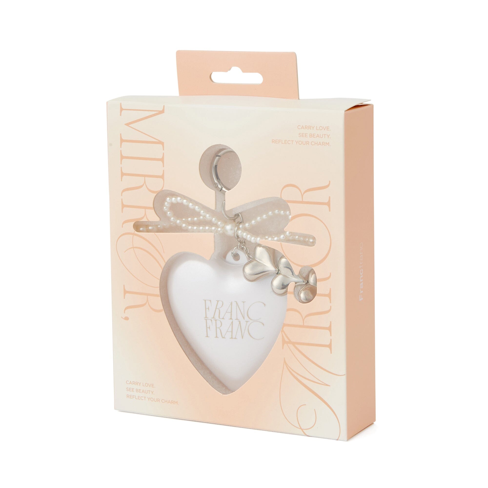 Mirror And Brush With Charm White