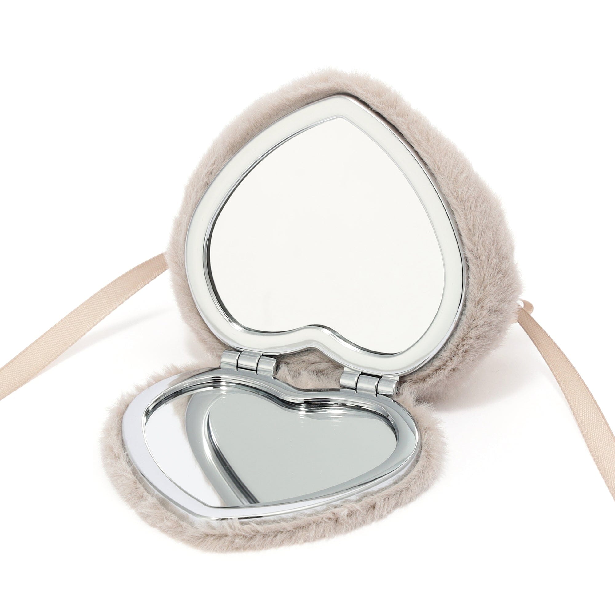 Eco Fur Mirror Charm Brown