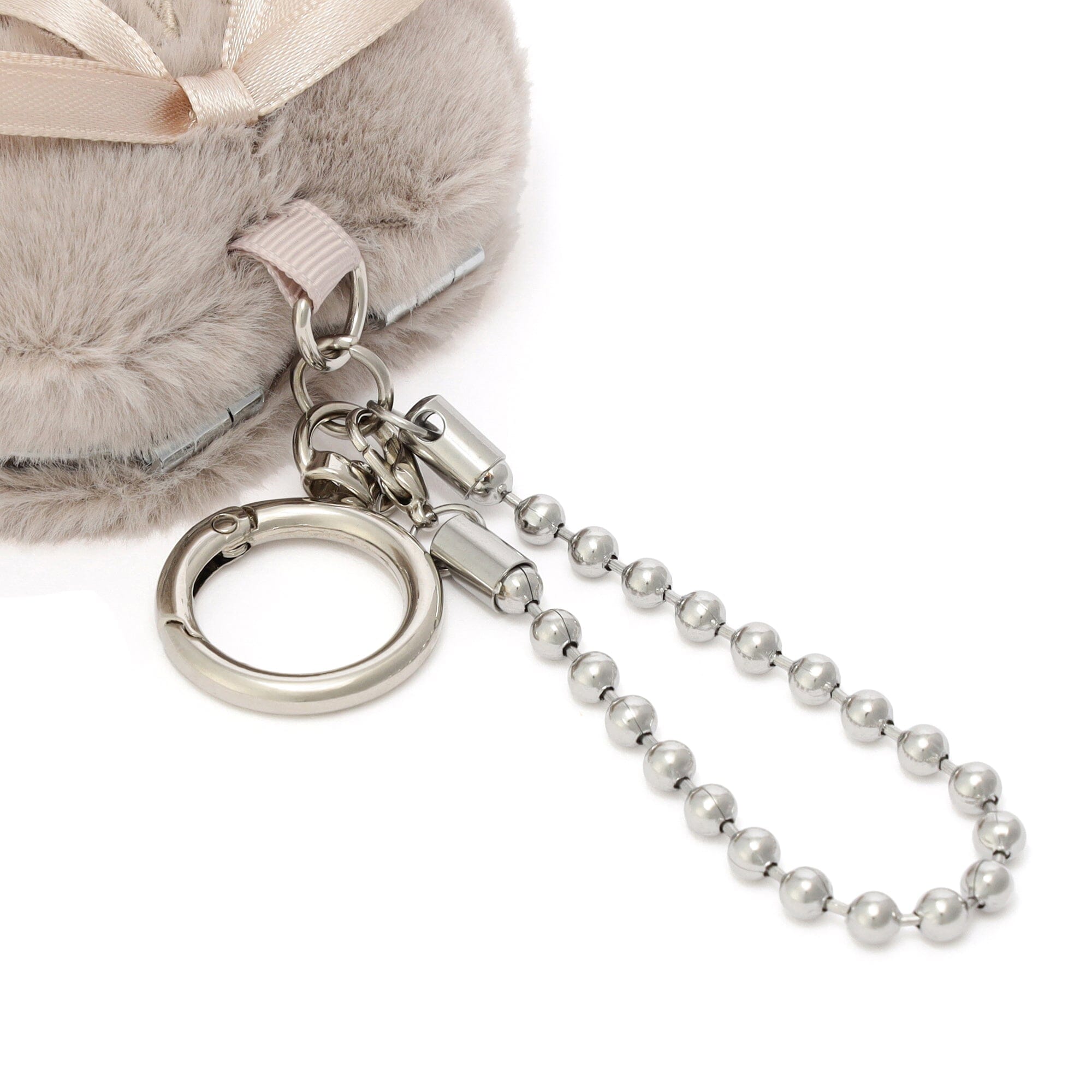 Eco Fur Mirror Charm Brown