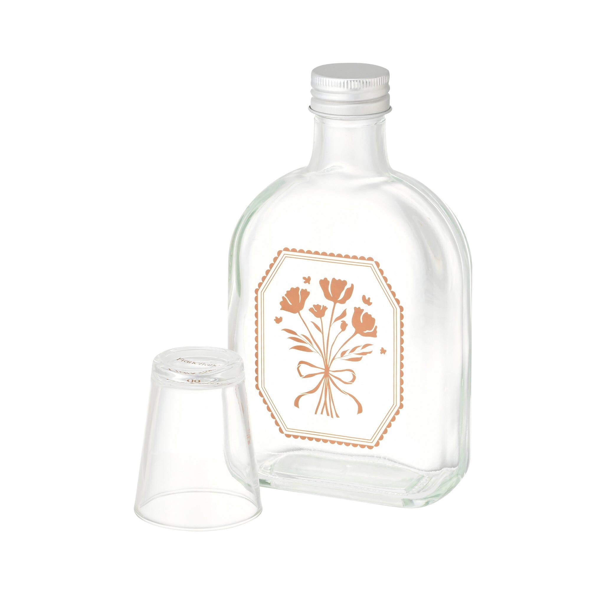 Mouthwash Bottle And Cup Brown