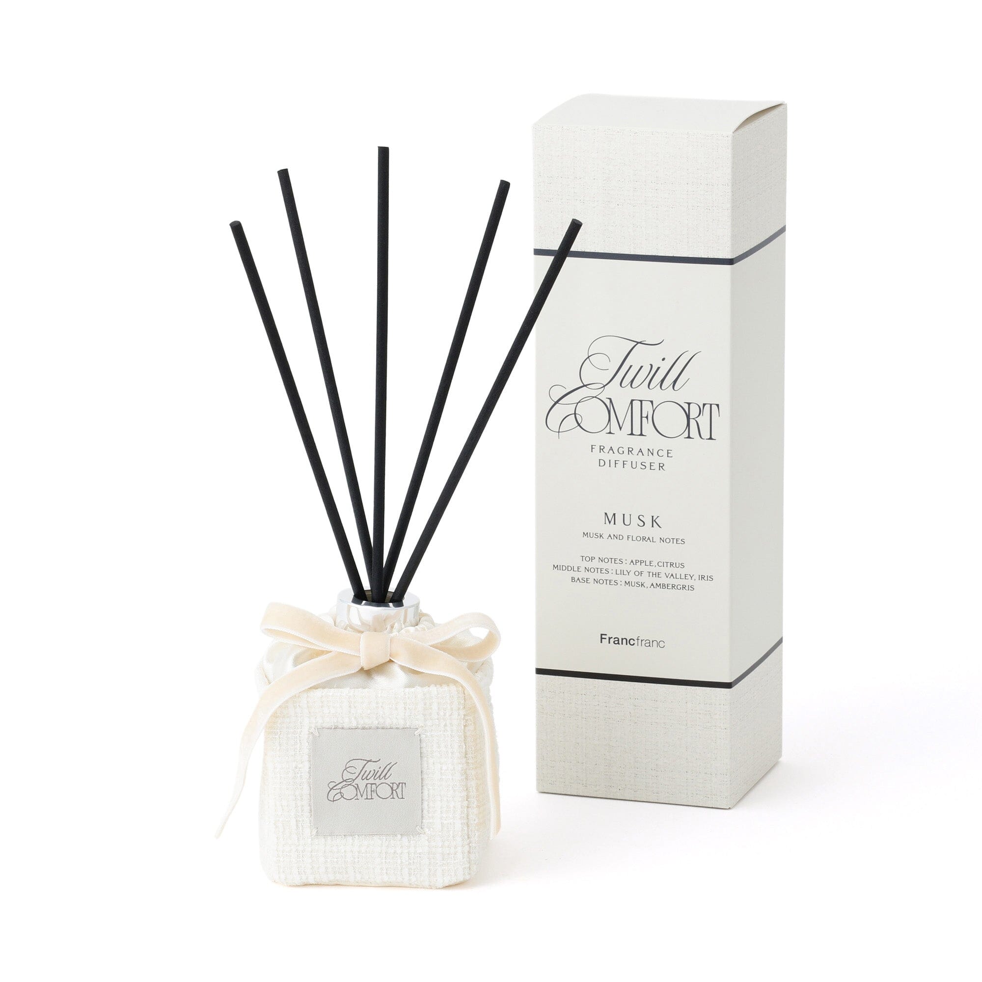 Twill Comfort Fragrance Diffuser White (Gentle musk and floral scent)
