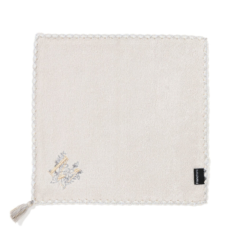 Initial Handkerchief Towel Flower M  Lighandkerchief Towel Gray
