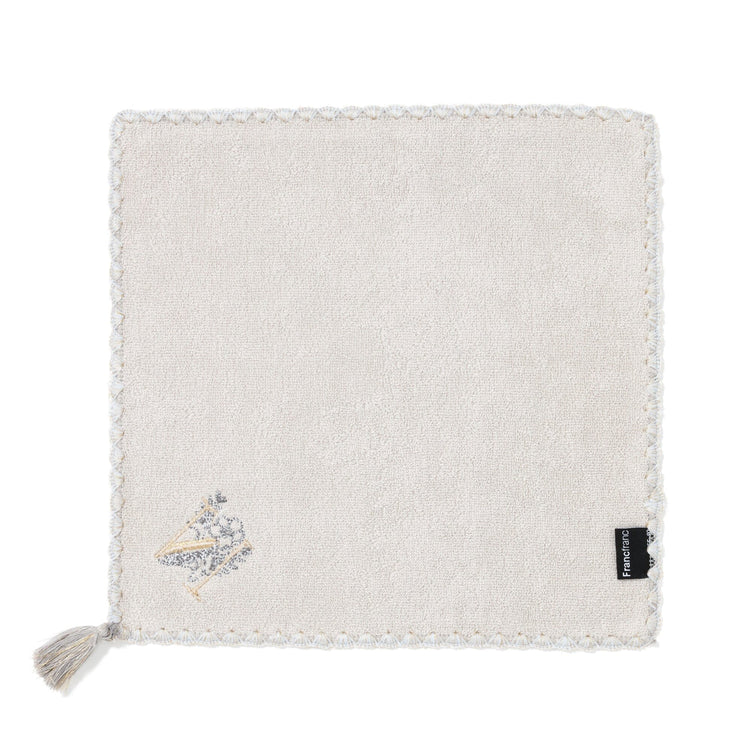 Initial Handkerchief Towel Flower N  Lighandkerchief Towel Gray