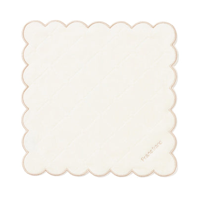 Quiltscallops Handkerchief Towel  Ivory
