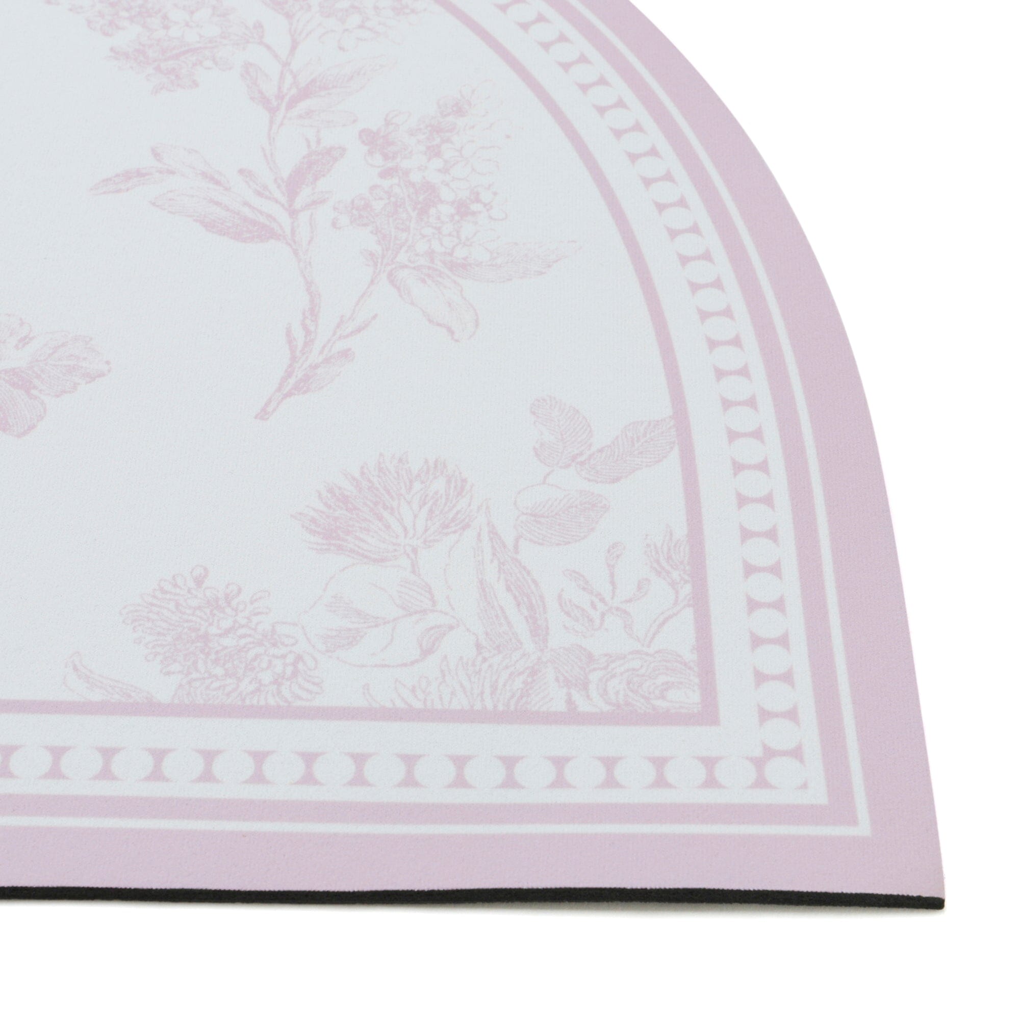 Soft Bath Mat with Diatomaceous Earth Semicircular Classic Flower Pink