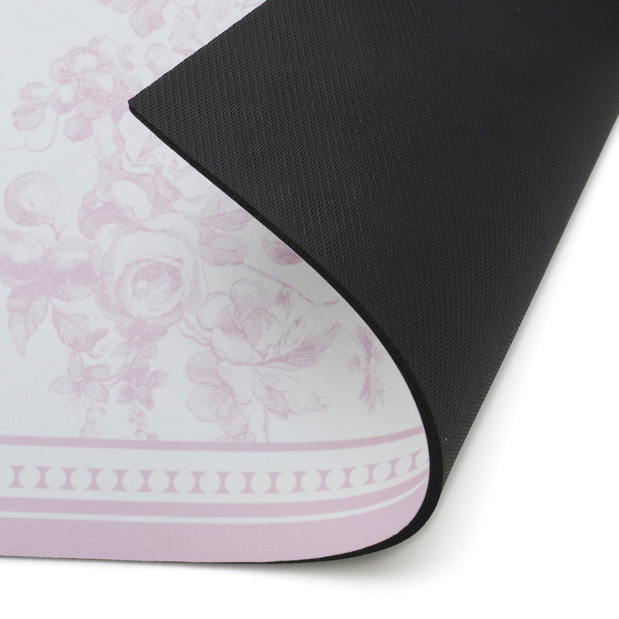 Soft Bath Mat with Diatomaceous Earth Semicircular Classic Flower Pink