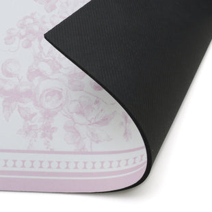 Soft Bath Mat with Diatomaceous Earth Semicircular Classic Flower Pink