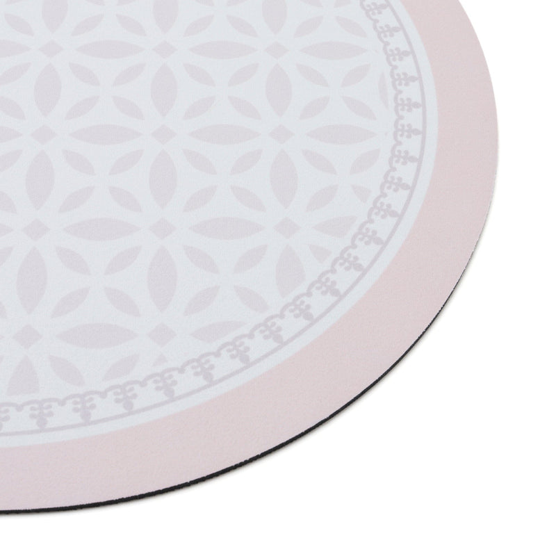 Soft Bath Mat With Diatomaceous Earth Oval Flower Tile Pink