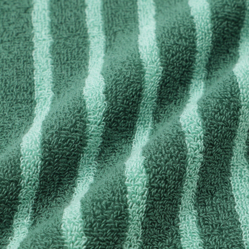 抗菌除臭條紋面巾綠色