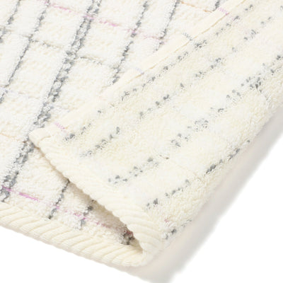 Antibacterial and deodorizing tweed pattern face towel, white