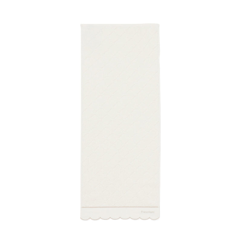 Antibacterial And Deodorizing Quilt Scallop Face Towel, Ivory