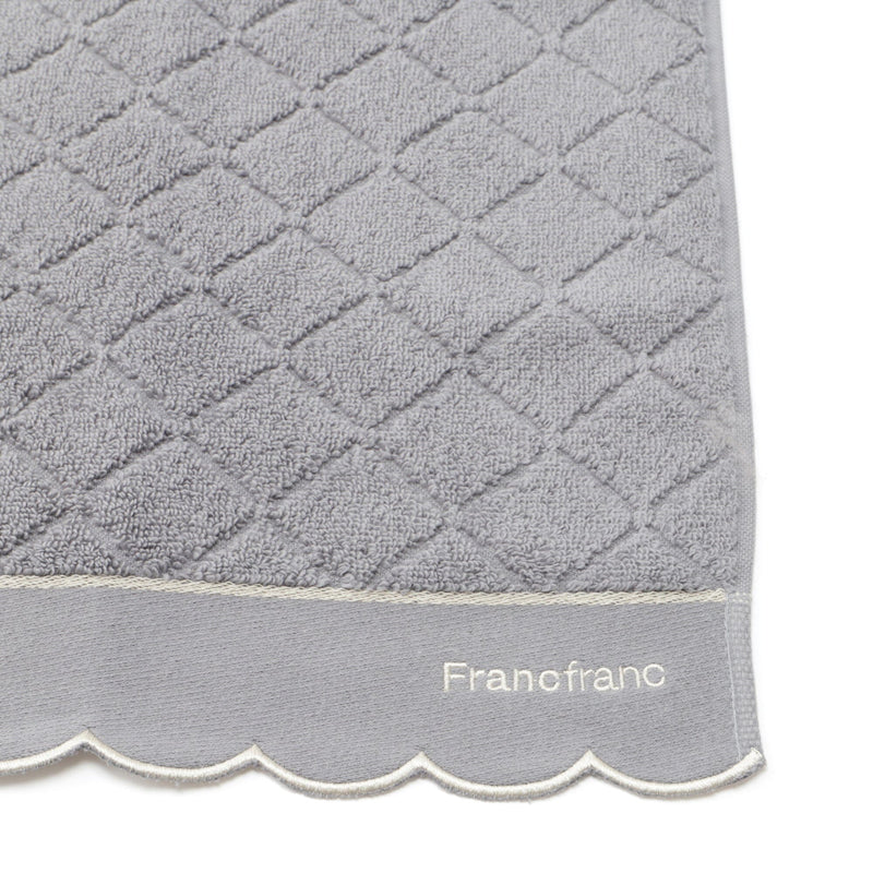 Antibacterial And Deodorizing Quilted Scallop Face Towel, Grey